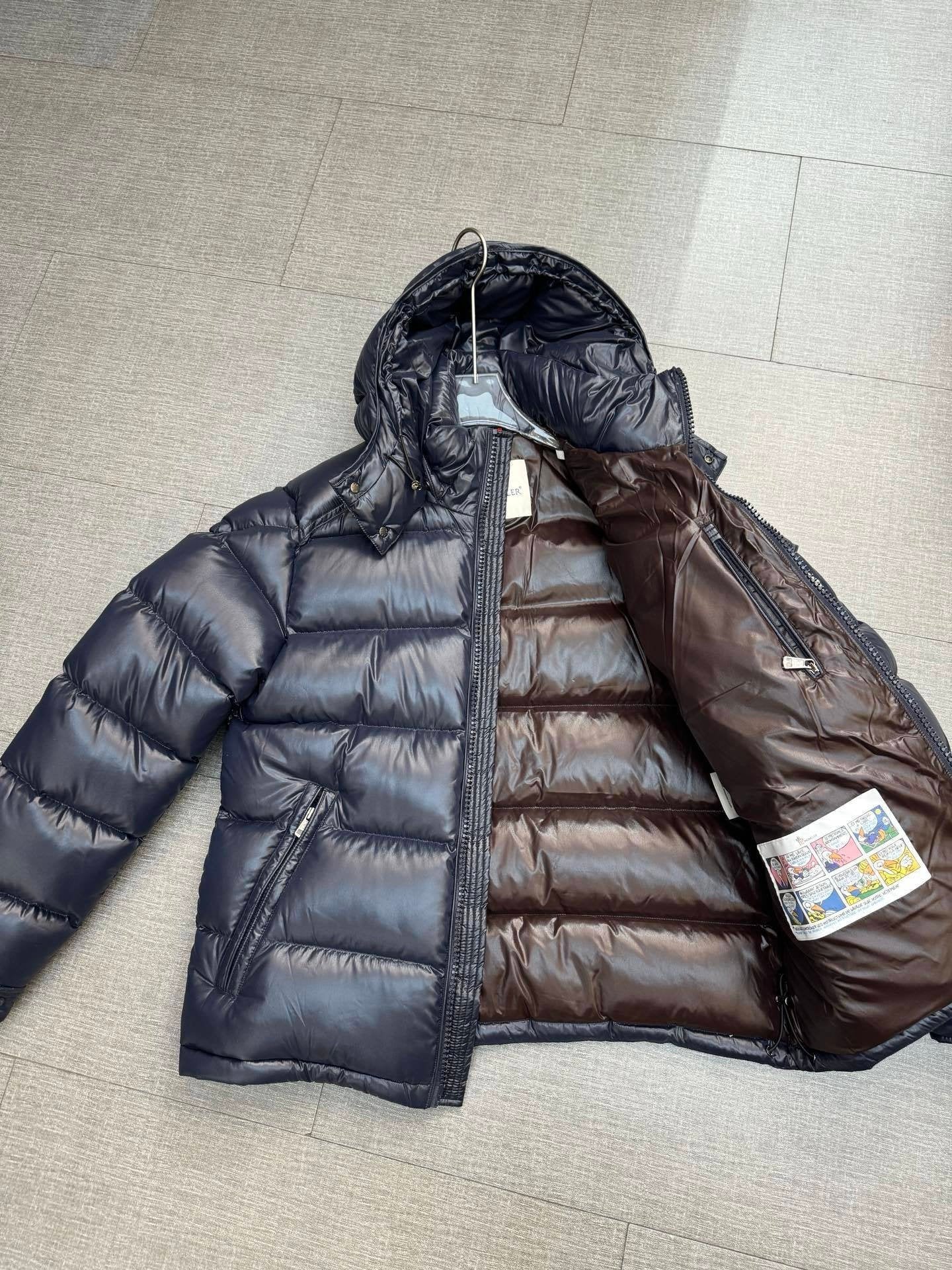 Moncler Maya Hooded Down Jacket Navy Blue