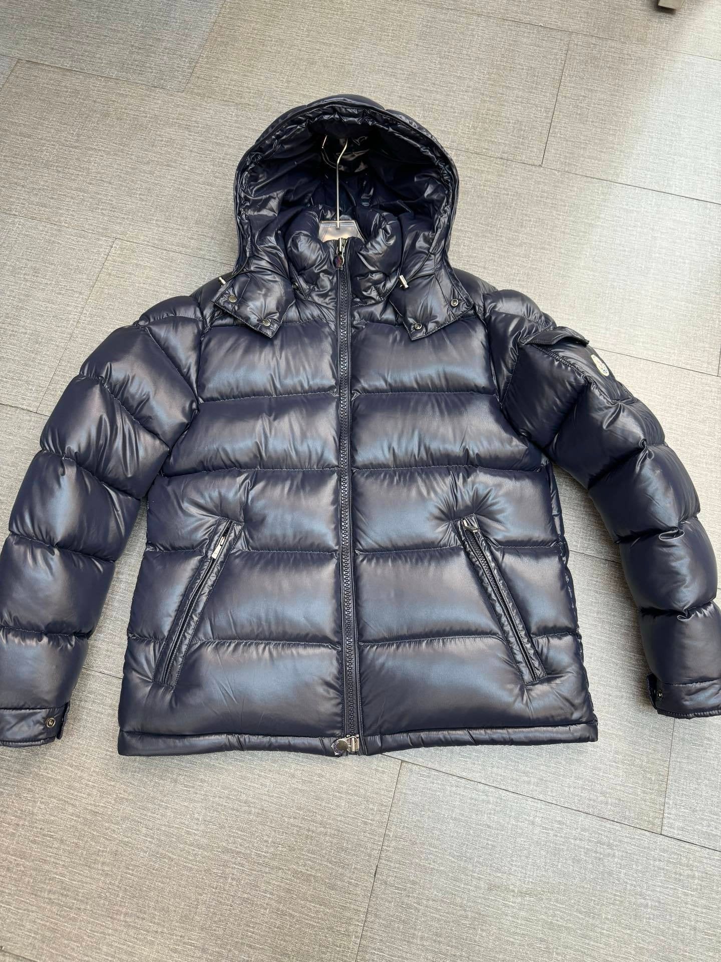 Moncler Maya Hooded Down Jacket Navy Blue