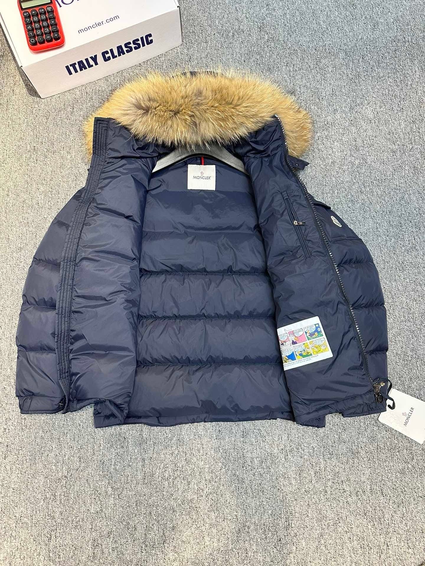 Moncler Sassiere Quilted Shell Hooded Down Jacket Navy