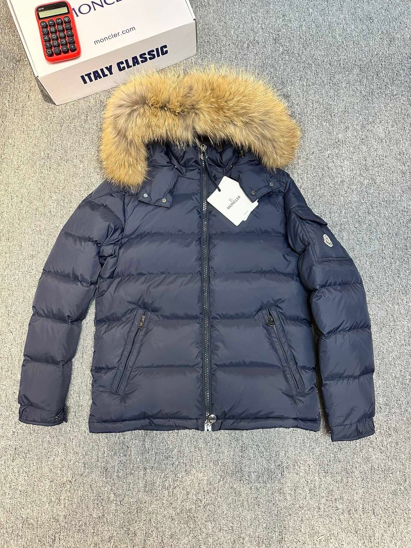Moncler Sassiere Quilted Shell Hooded Down Jacket Navy