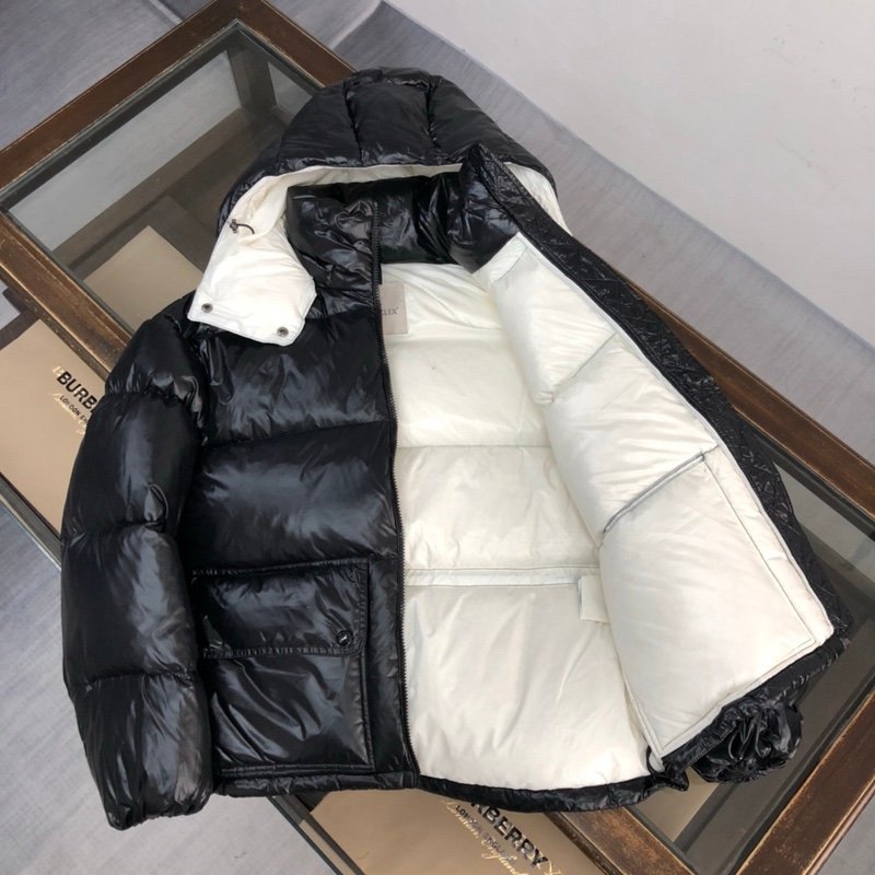 Moncler Black Abbaye Down Jacket Black/White