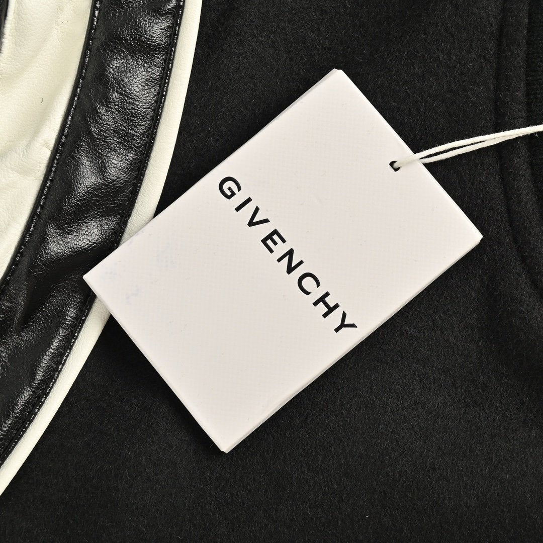 Givenchy Varsity Jack In Cotton Black Leather