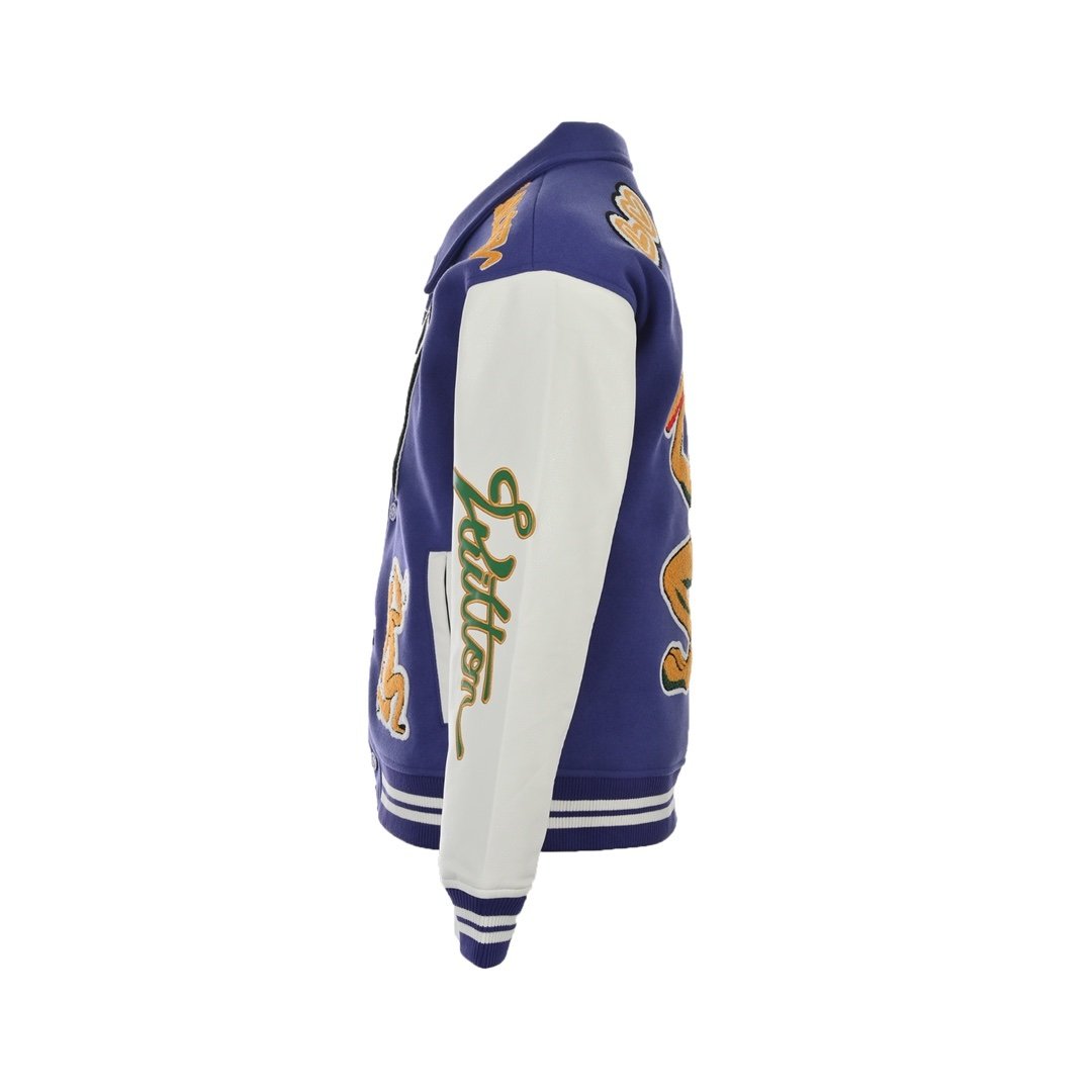 Louis Vuitton Multi-Patches Mixed Leather Varsity Blouson Purple