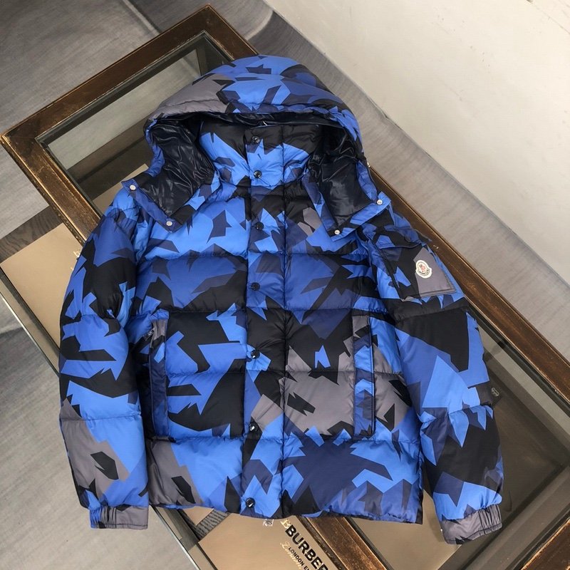 Moncler Mosa Hooded Puffer Jacket Blue