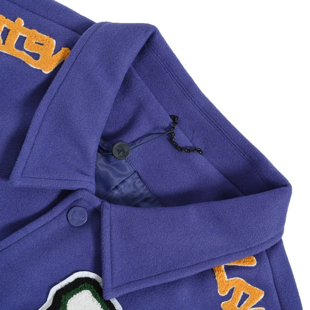 Louis Vuitton Multi-Patches Mixed Leather Varsity Blouson Purple