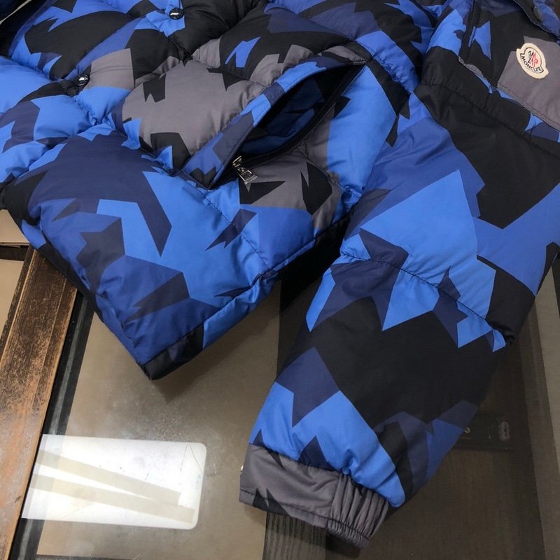 Moncler Mosa Hooded Puffer Jacket Blue