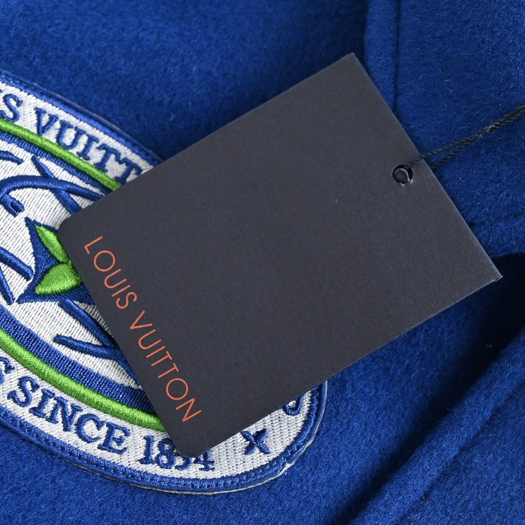 Louis Vuitton Embroidered Varsity Blouson Blue