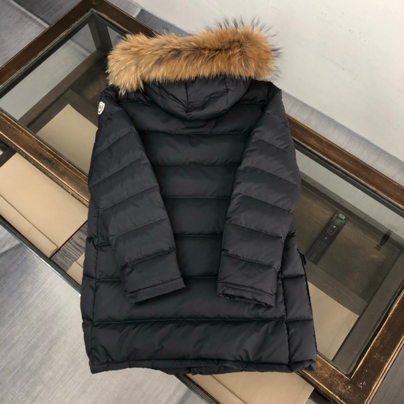 Moncler Clunye Hooded Mid-Length Down Jacket Black