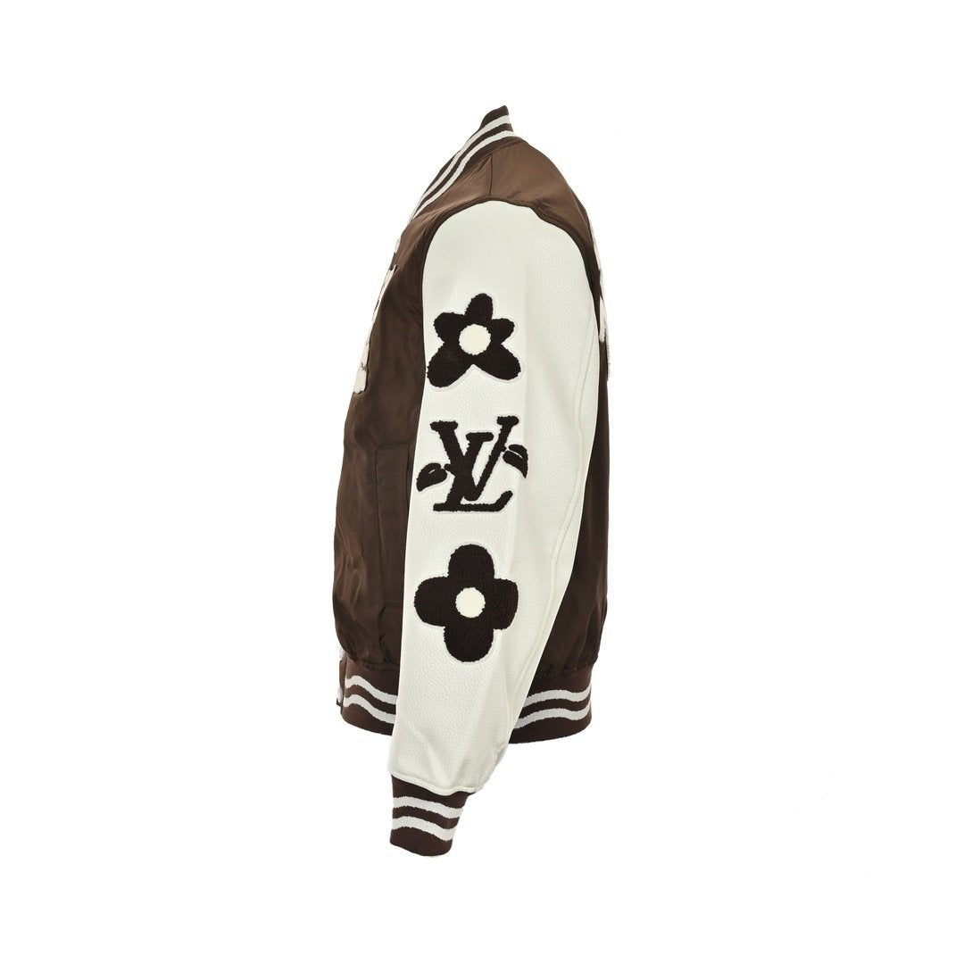 Louis Vuitton Varsity Blouson Brown Leather
