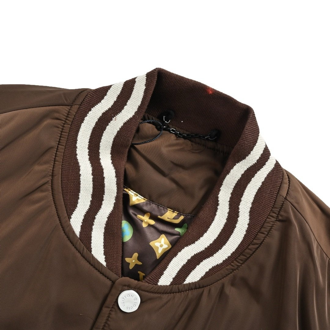 Louis Vuitton Varsity Blouson Brown Leather