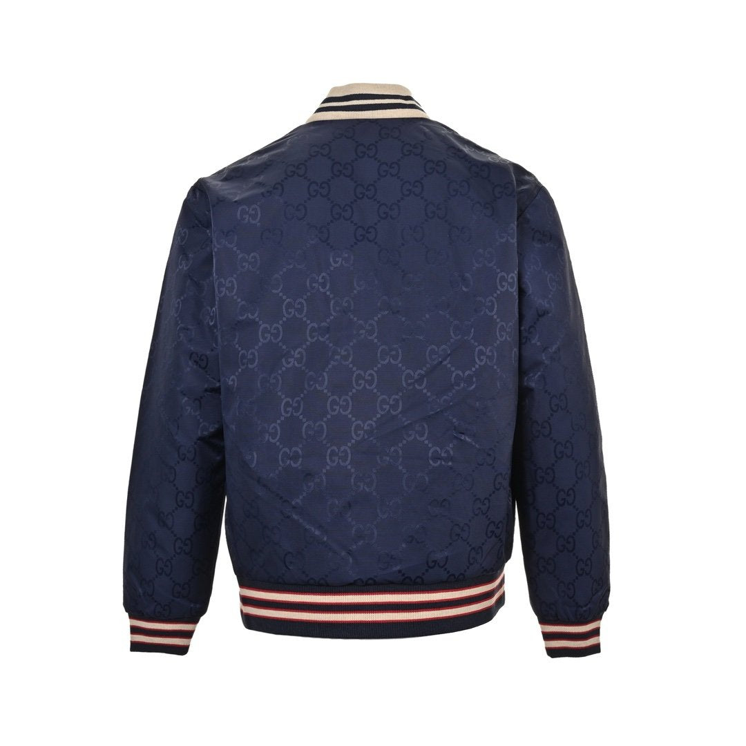 Gucci Reversible Nylon Canvas Jacket in Dark Blue