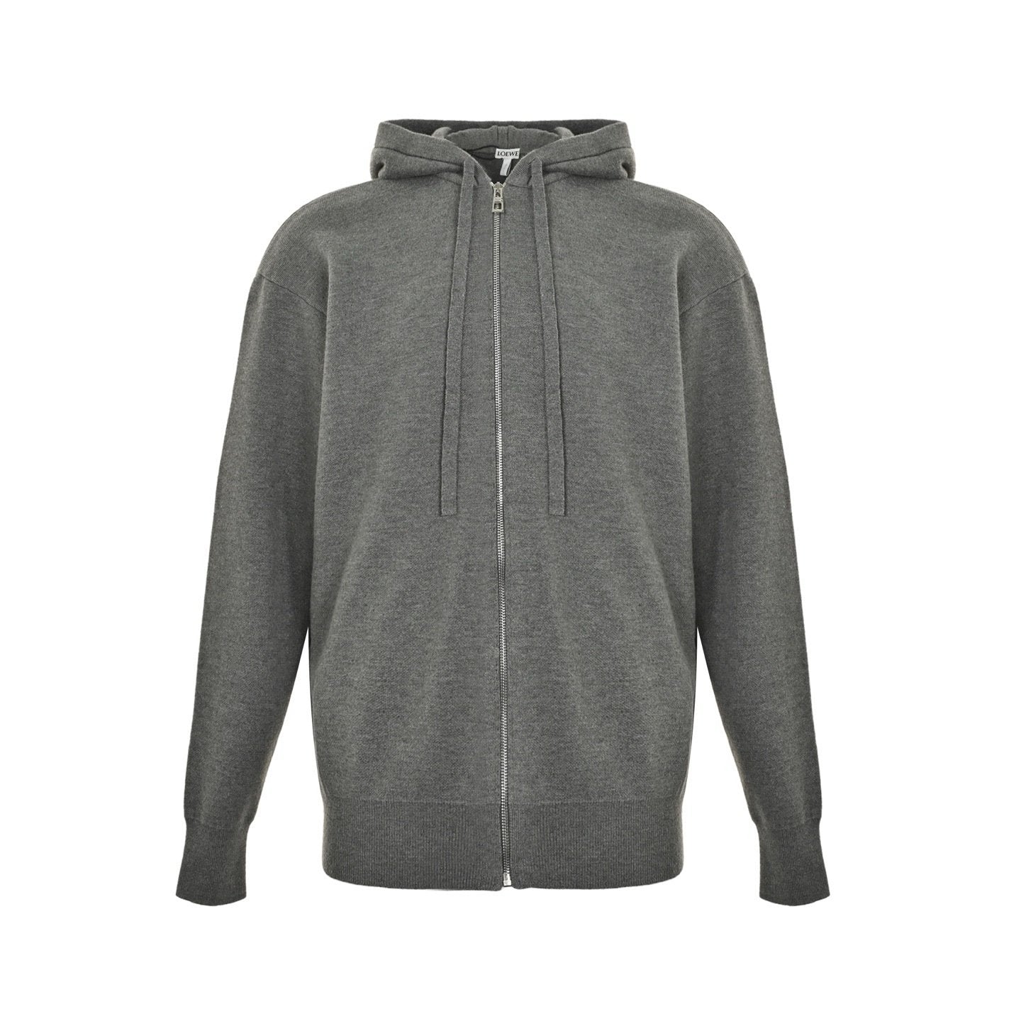 Loewe Logo-Embossed Wool Blend Zip Up Grey