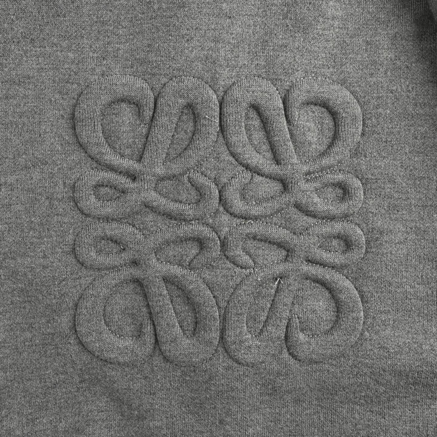 Loewe Logo-Embossed Wool Blend Zip Up Grey