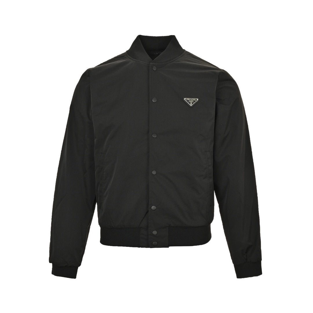 Prada Triangle Logo Bomber Jacket Black