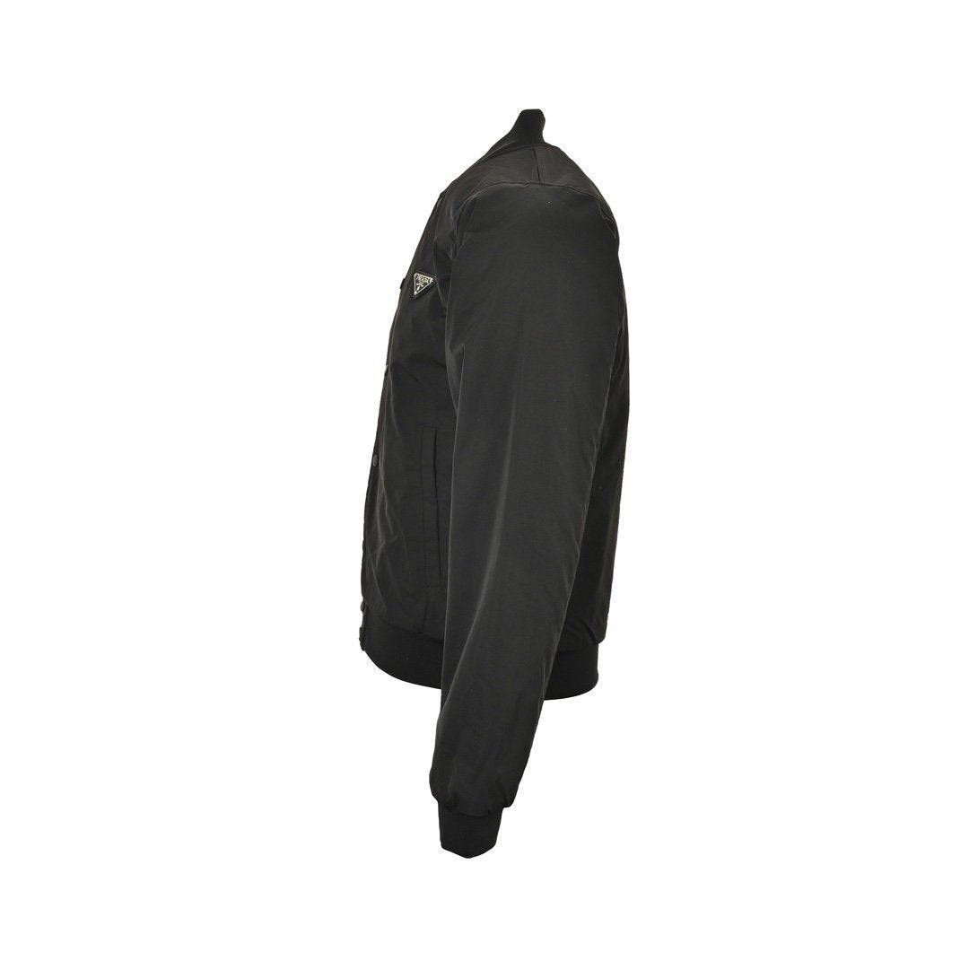 Prada Triangle Logo Bomber Jacket Black