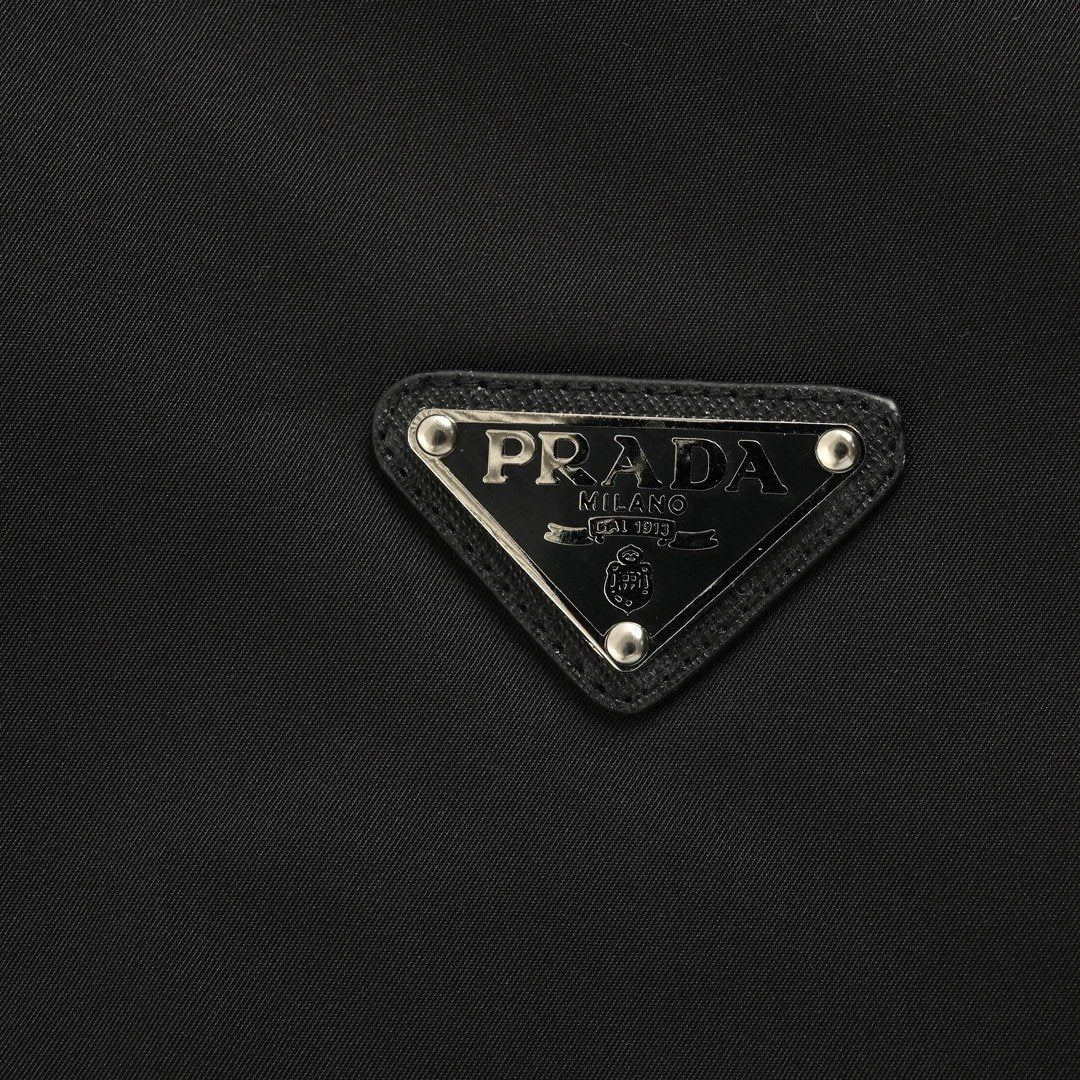 Prada Triangle Logo Bomber Jacket Black
