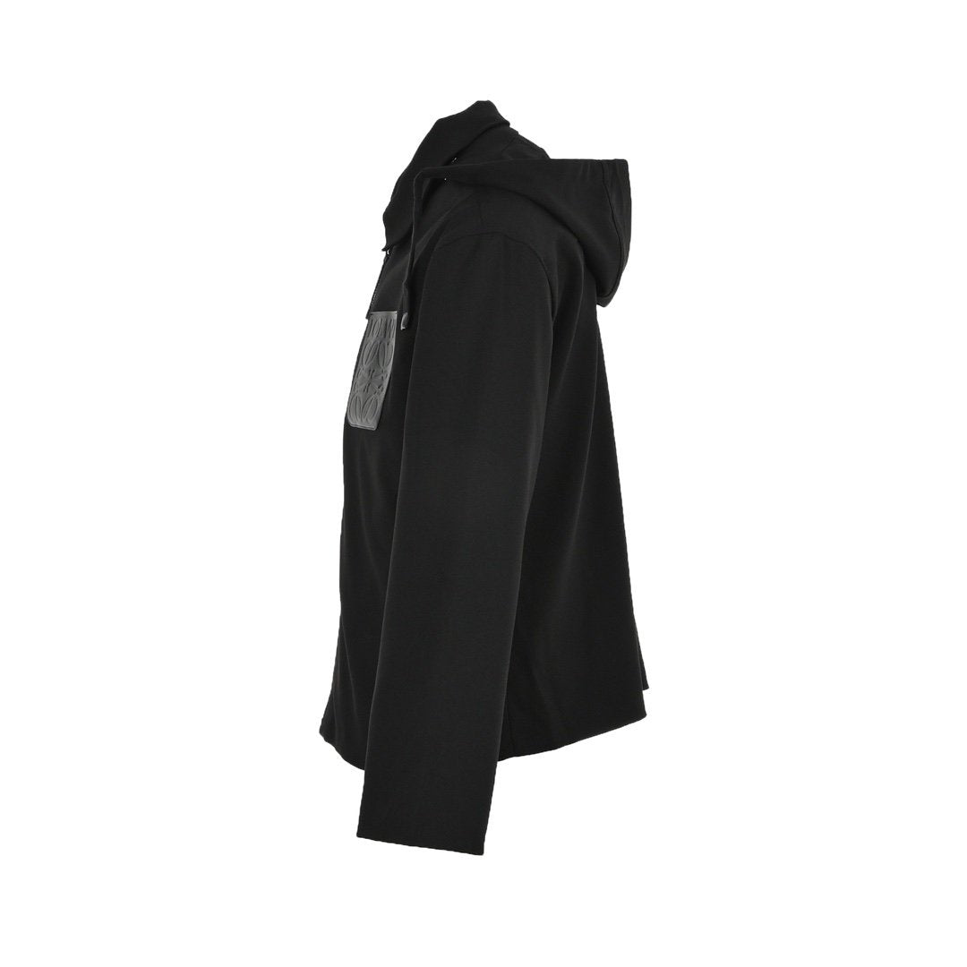 Loewe Hooded Anagram Zip Parka In Black