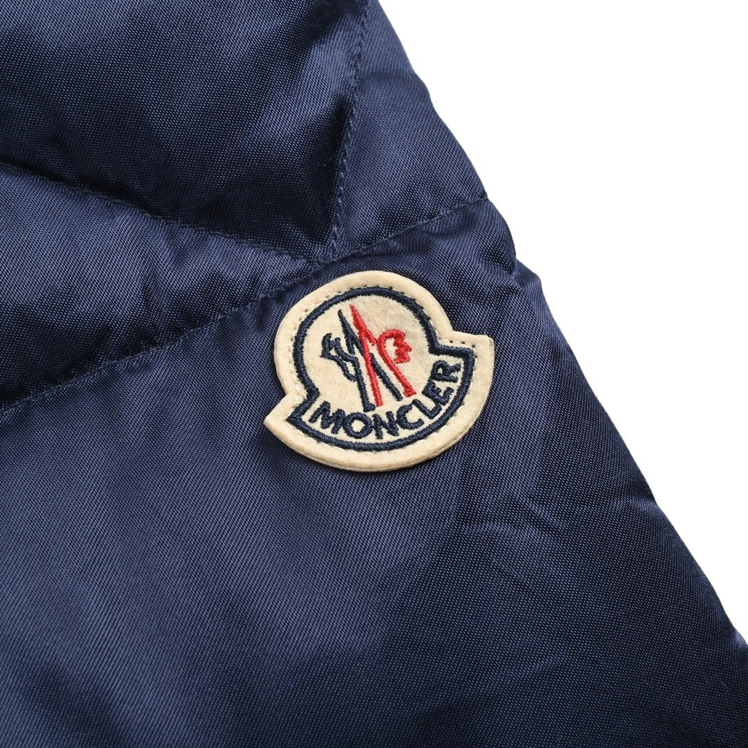 Moncler Dives Satin Padded Bomber Jack Navy