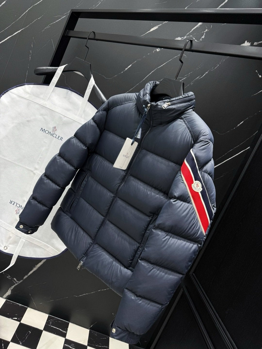 Moncler Navy Solayan Down Jacket