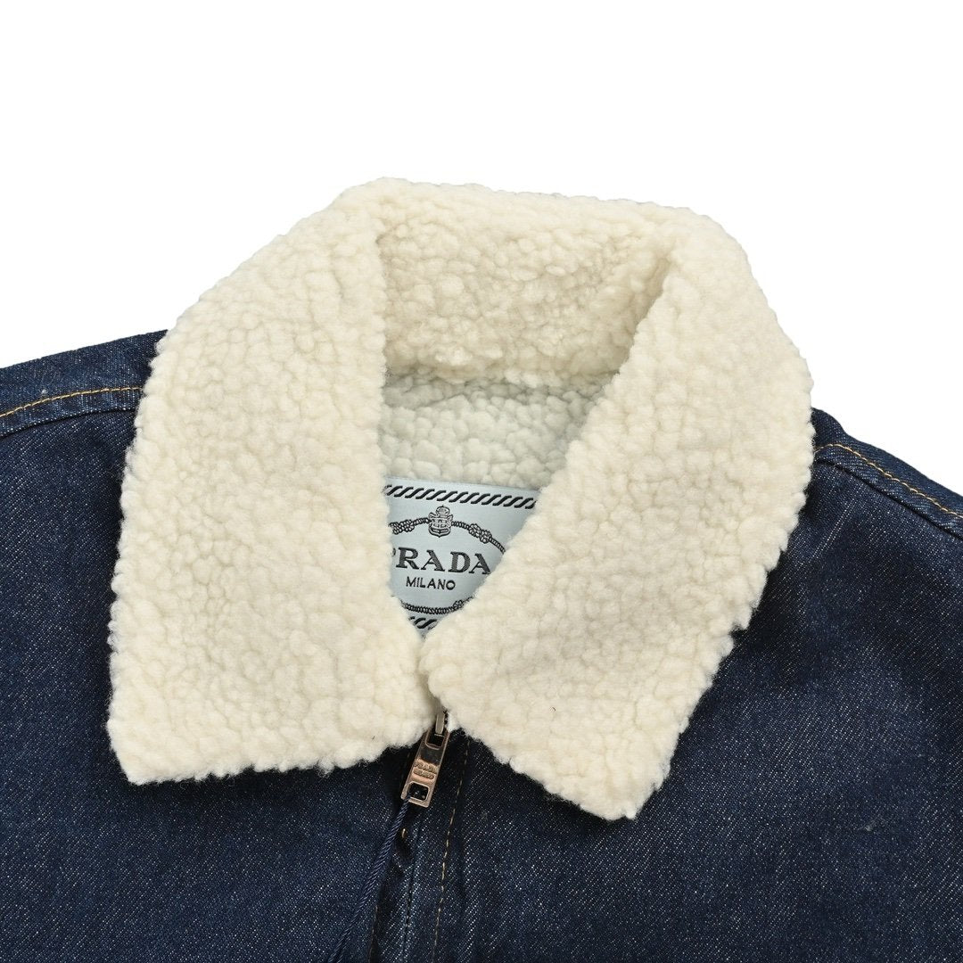 Prada Padded Denim Jacket Navy