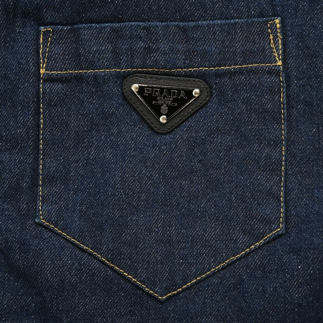 Prada Padded Denim Jacket Navy