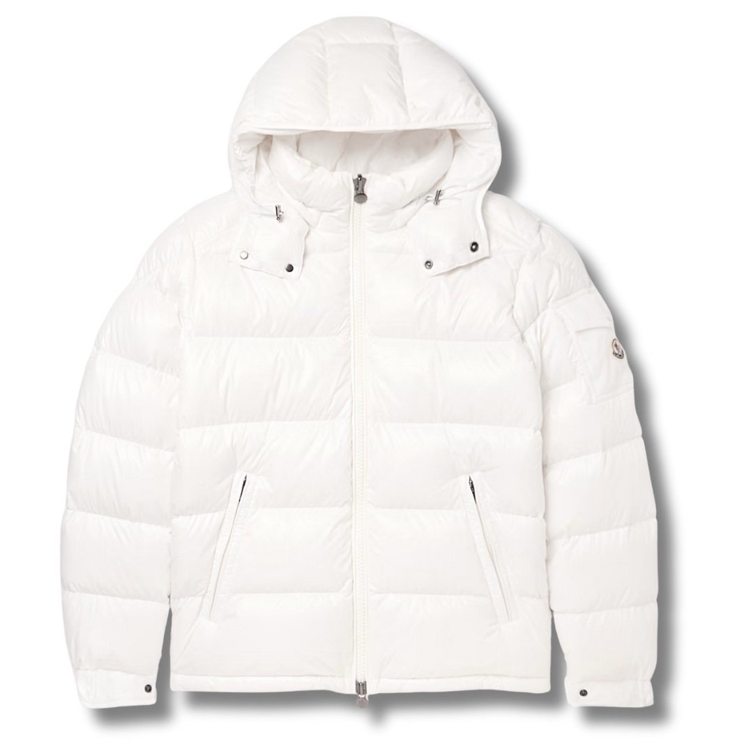 Moncler Maya Hooded Down Jacket Off-White
