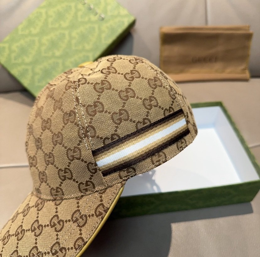 Gucci GG Baseball Cap Limited Edition Brown White
