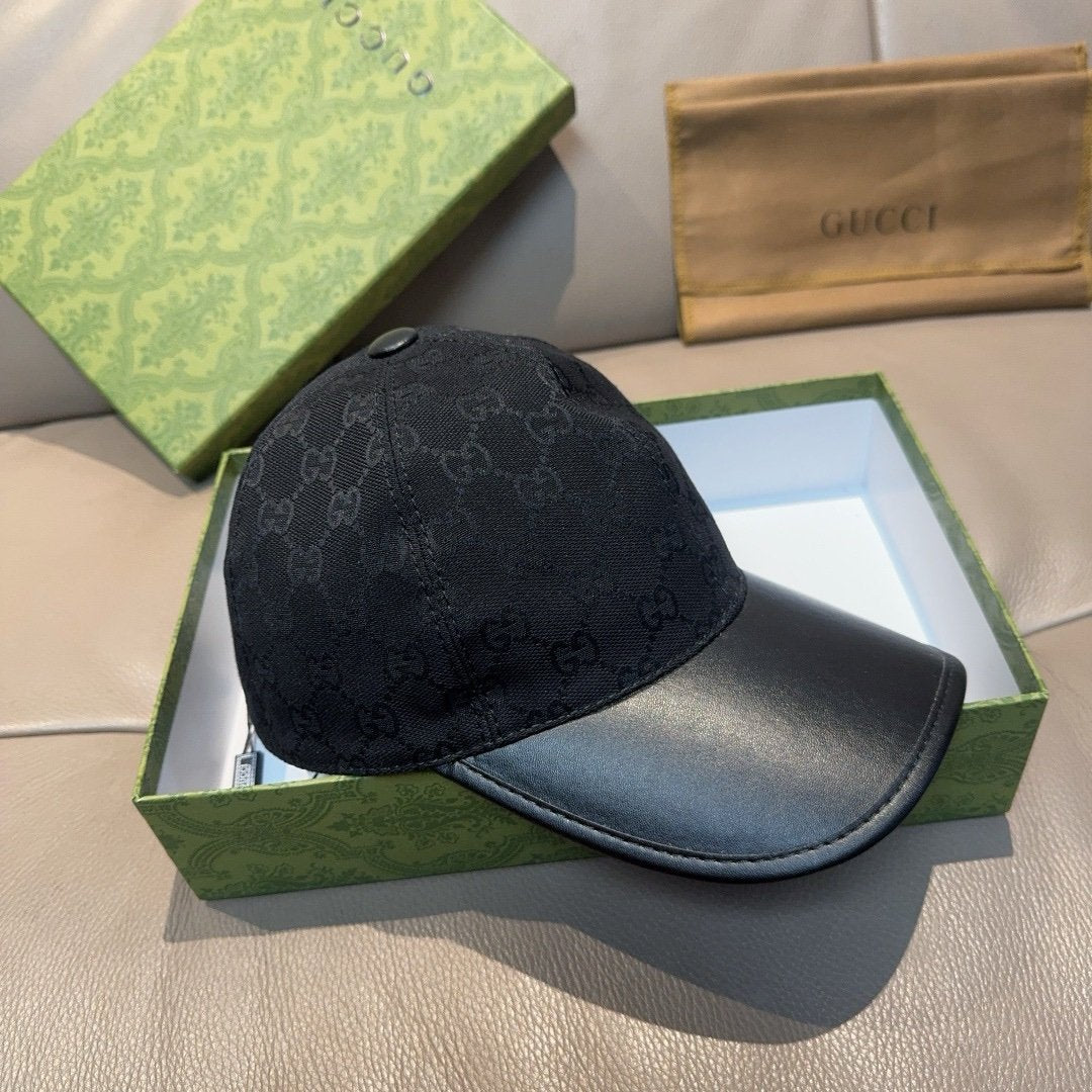 Gucci GG Monogram Canvas Cap In Black