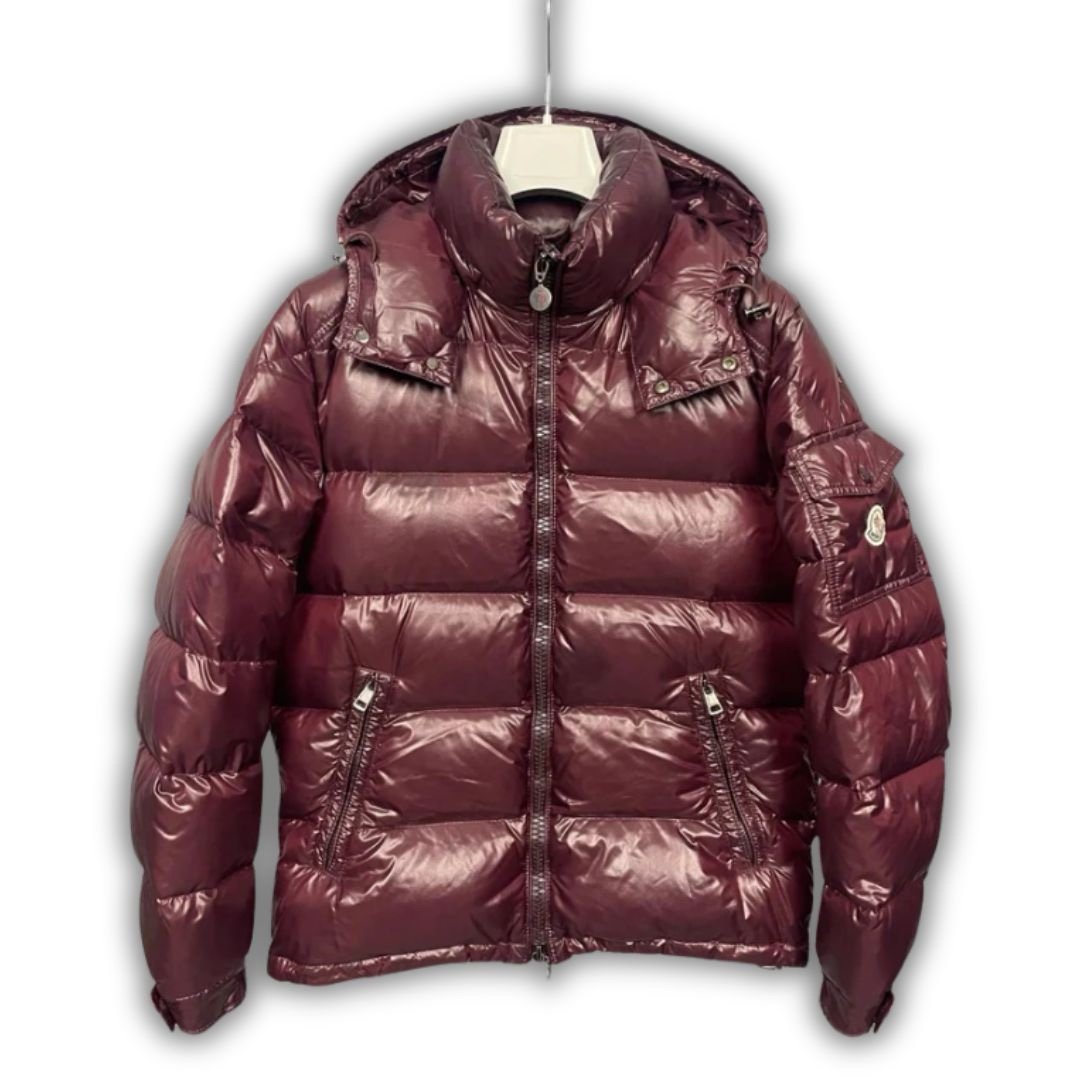 Moncler Maya Hooded Down Jacket Burgundy