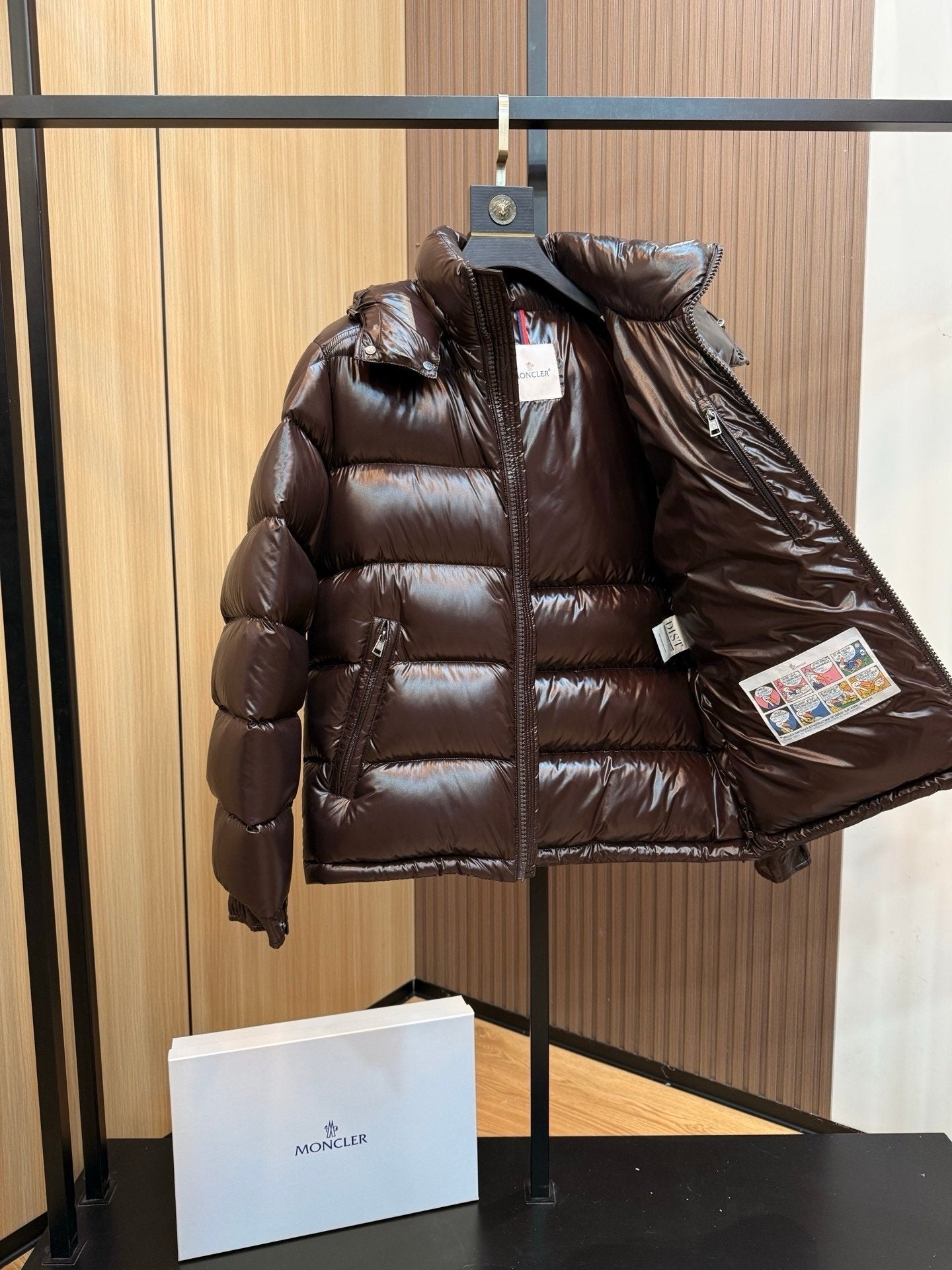 Moncler Maya Hooded Down Jacket Brown