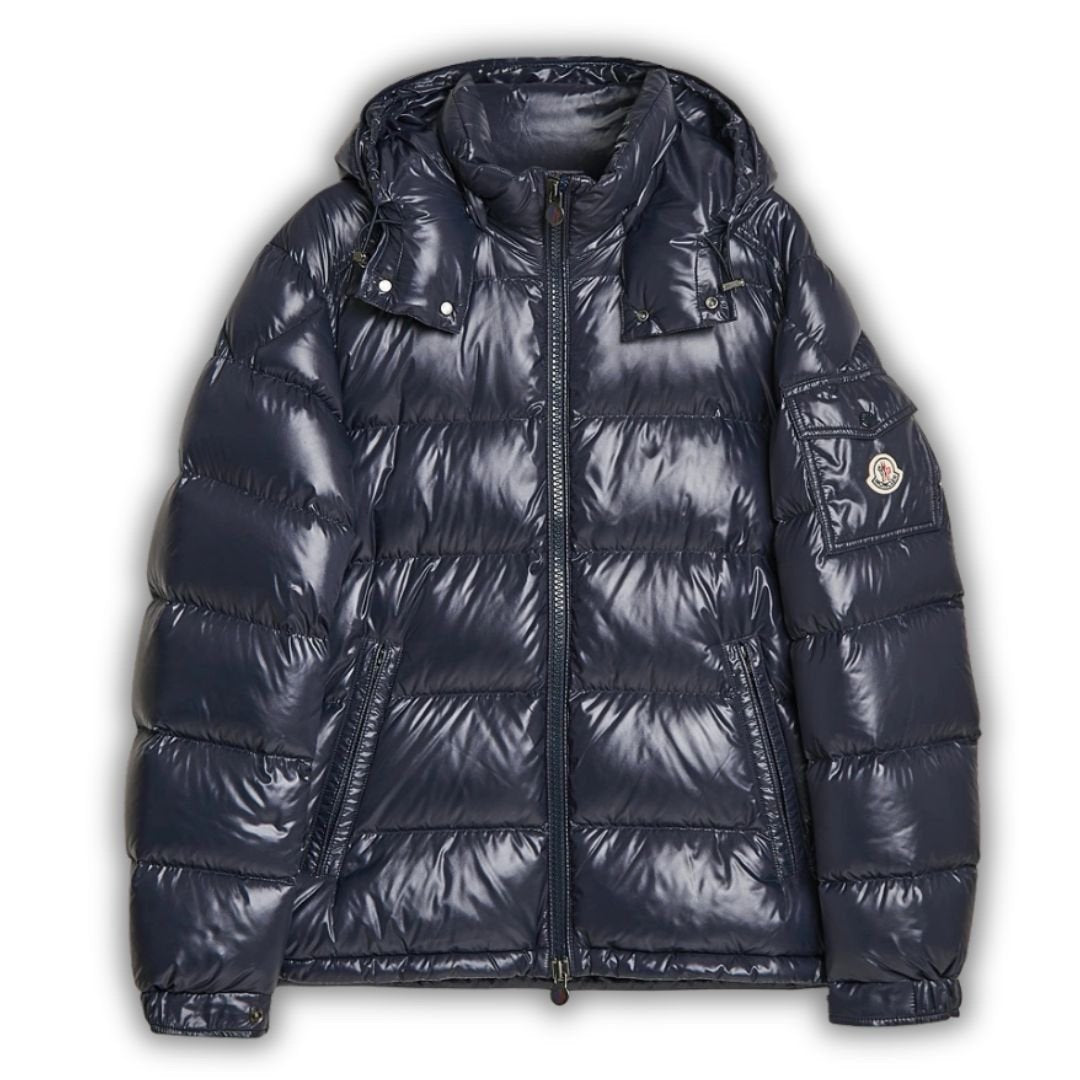 Moncler Maya Hooded Down Jacket Navy Blue