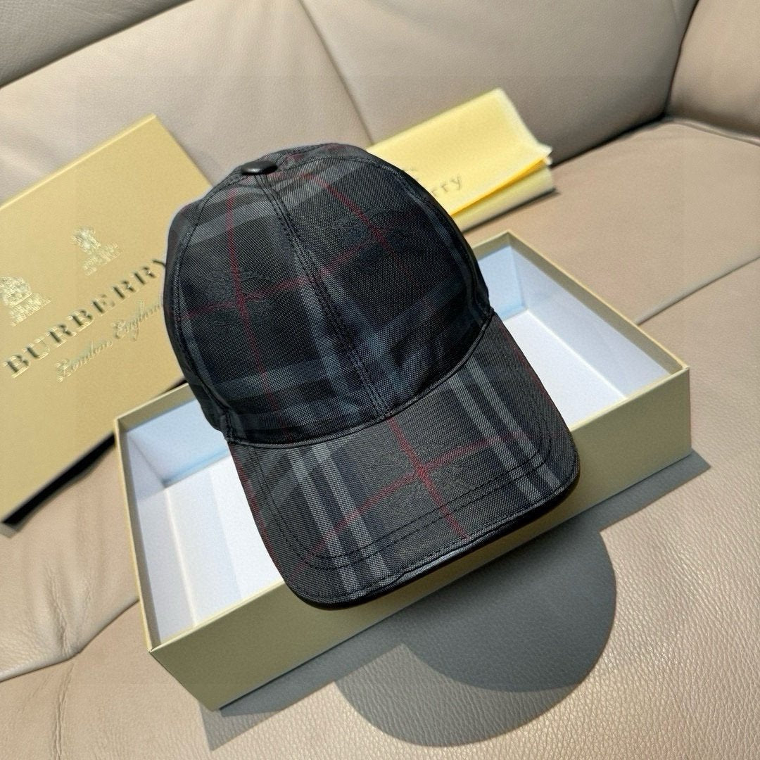 Burberry Check Cap Black