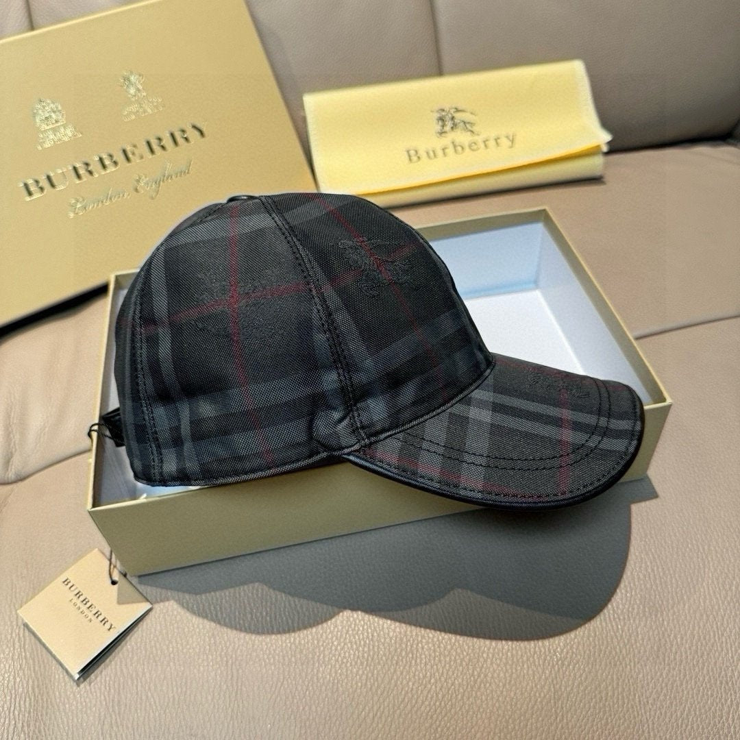 Burberry Check Cap Black
