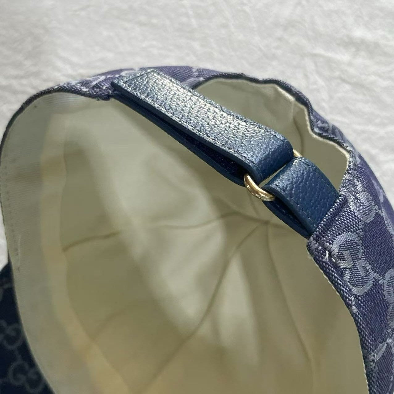 Gucci GG Canvas Baseball Cap Blue White