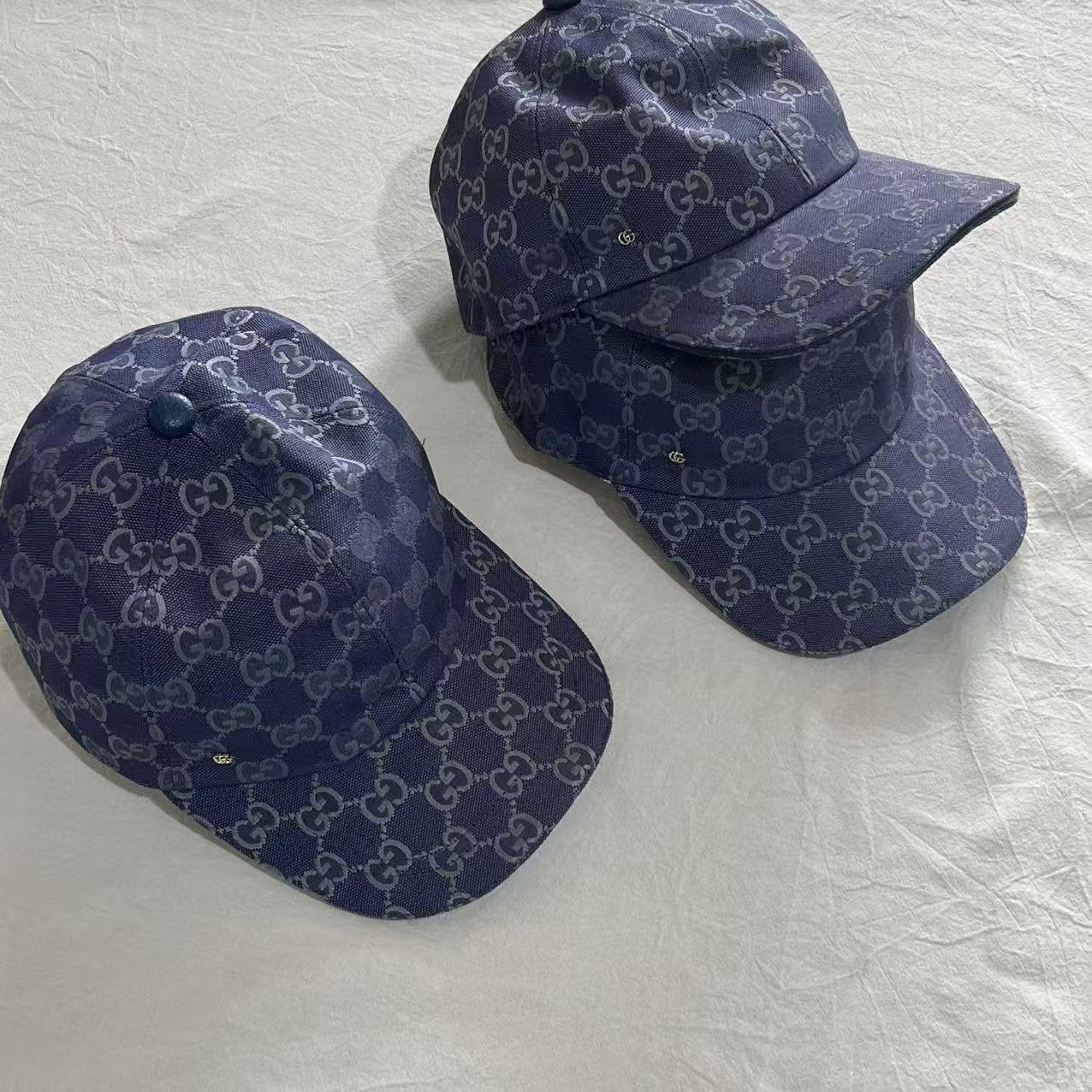 Gucci GG Canvas Baseball Cap Blue White