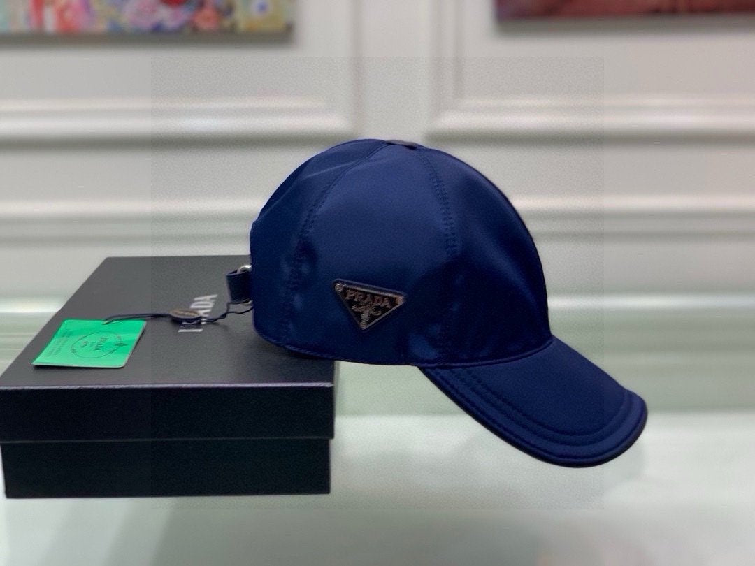 Prada Re-Nylon Baseball Cap Blue
