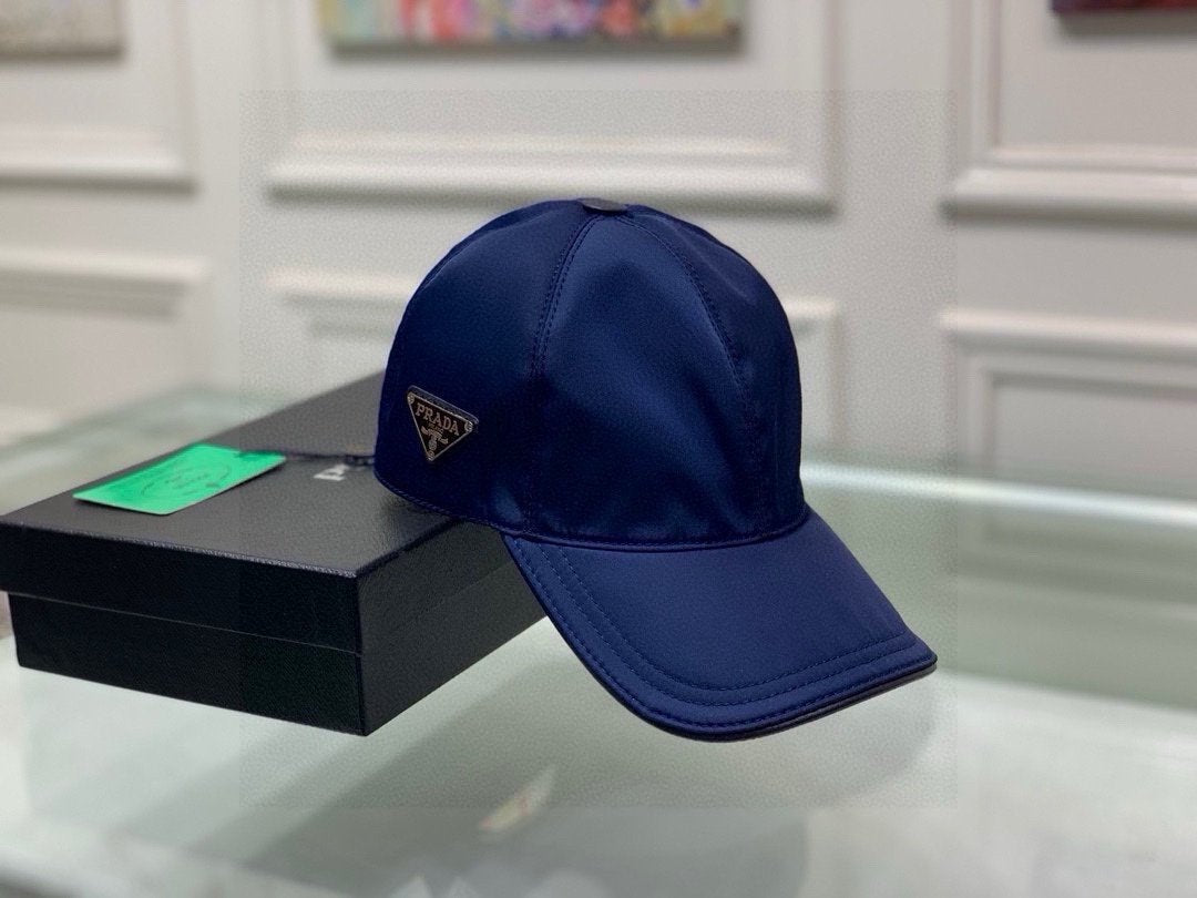 Prada Re-Nylon Baseball Cap Blue