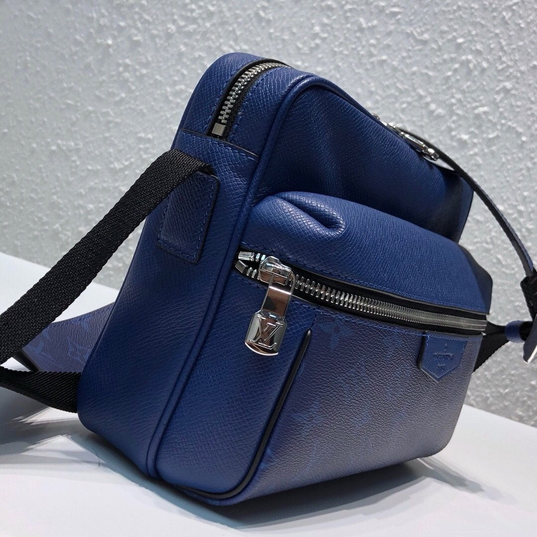 Louis Vuitton Taigarama Monogram Outdoor Messenger Bag Blue