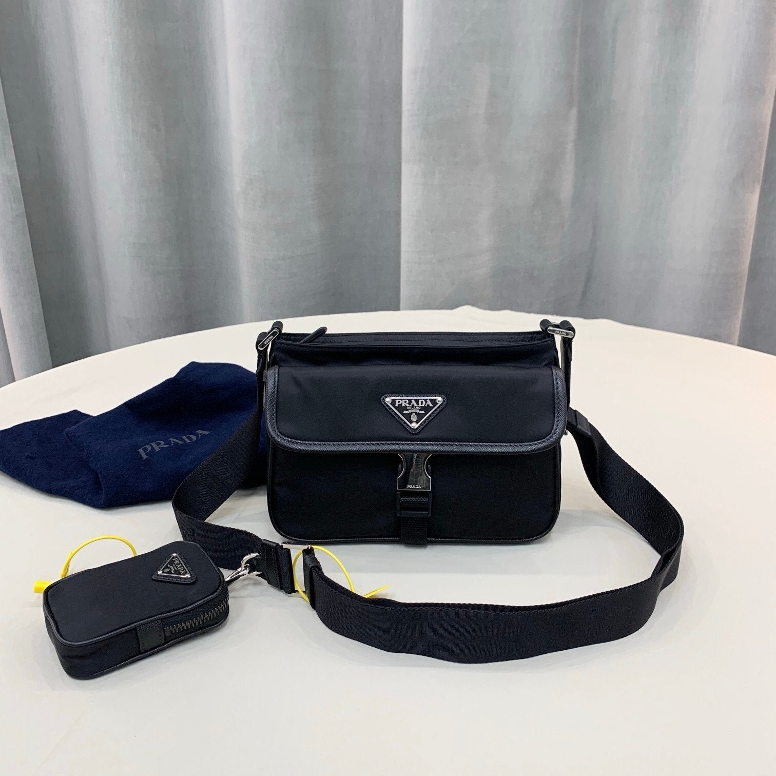Prada In Re-Nylon Shoulder Bag Black