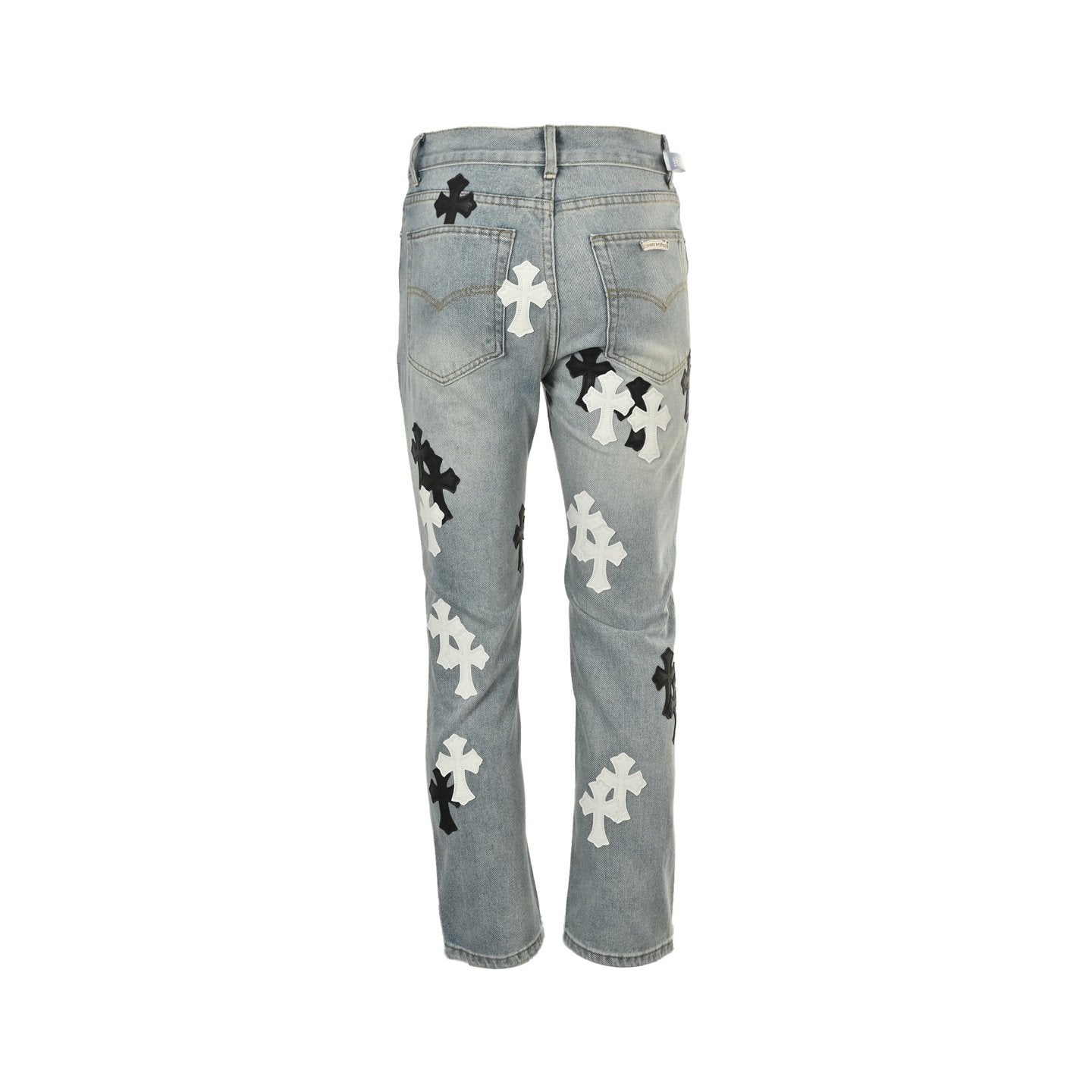 Chrome Hearts Kendall Jenner Jeans Blue Black/White Logo Patch