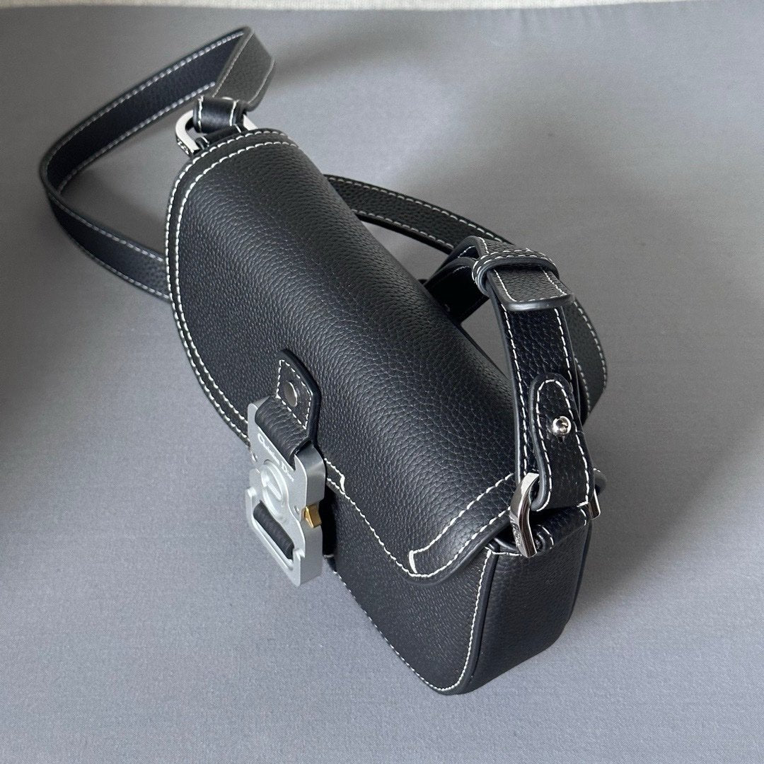 Dior Leather Mini Saddle Messenger Bag Black