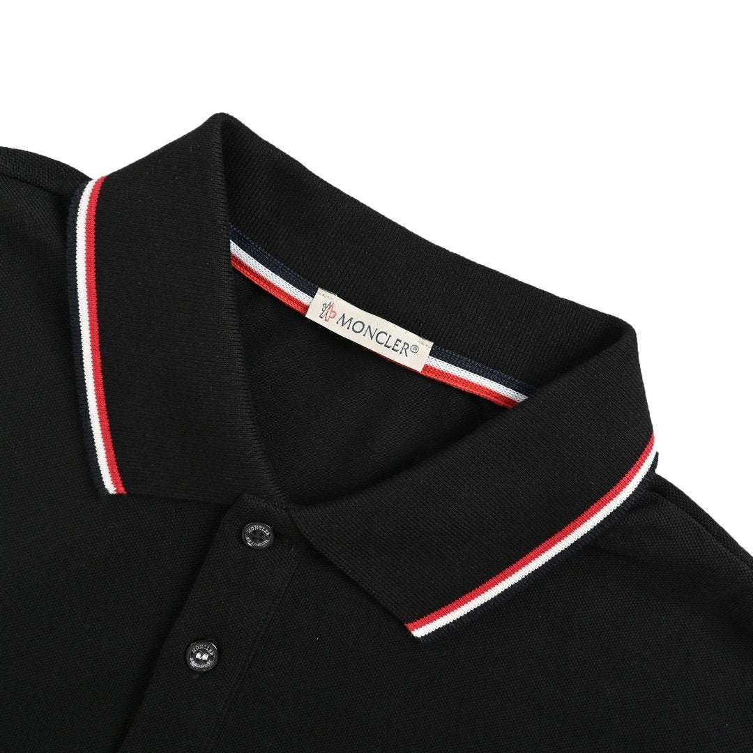 Moncler Regular Fit Polo Pique Cotton Black