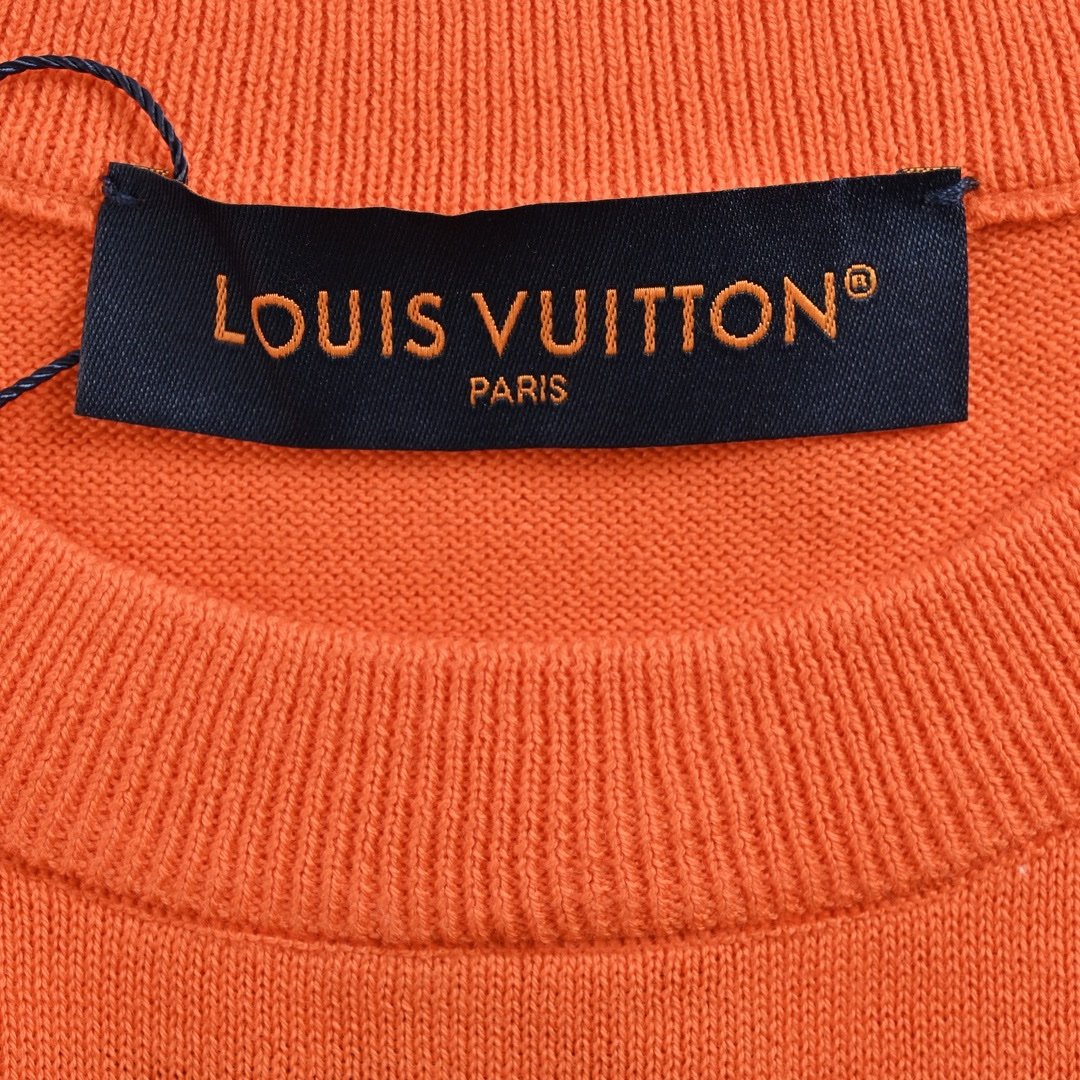 Louis Vuitton Short Sleeved Cotton Crew Neck Orange