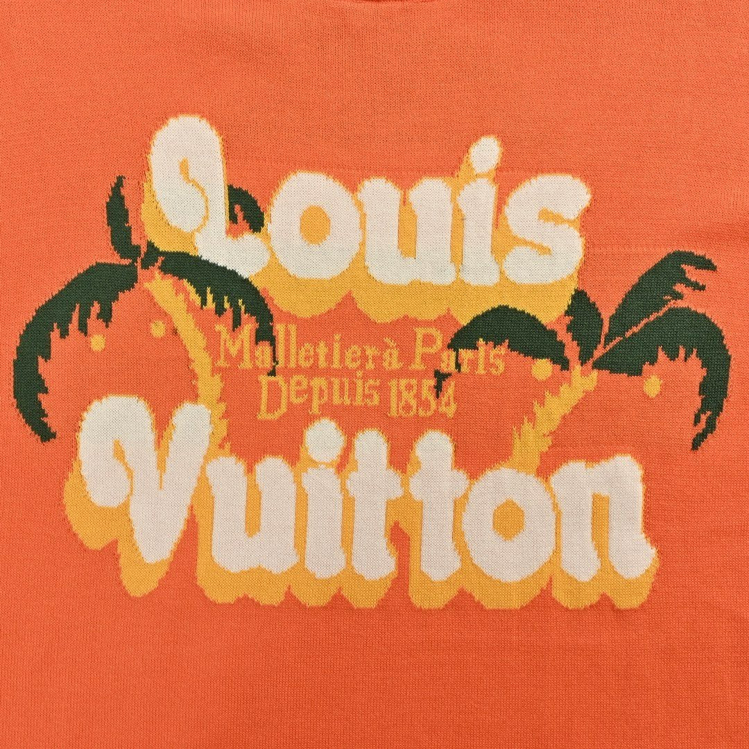 Louis Vuitton Short Sleeved Cotton Crew Neck Orange