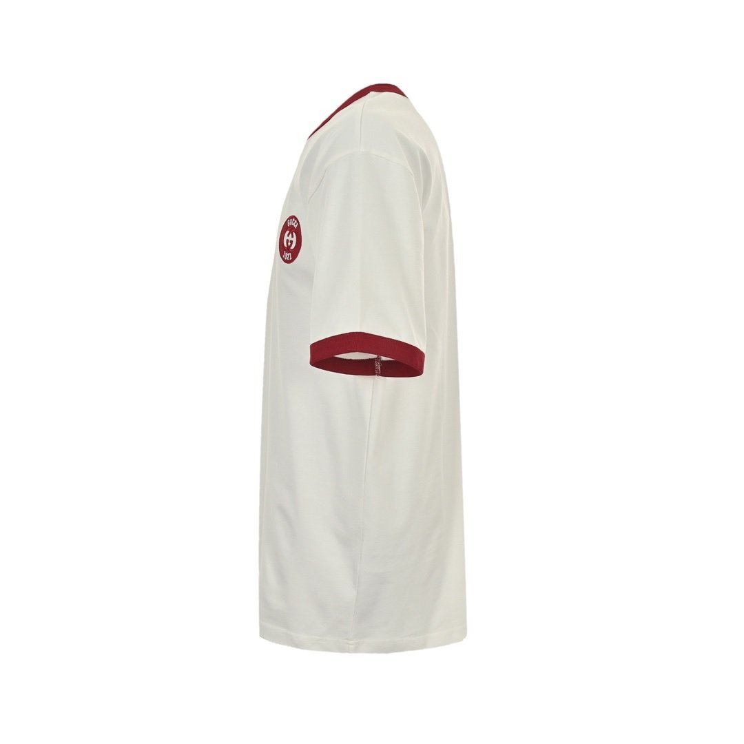 Gucci GG Logo Ringer T-Shirt White Red