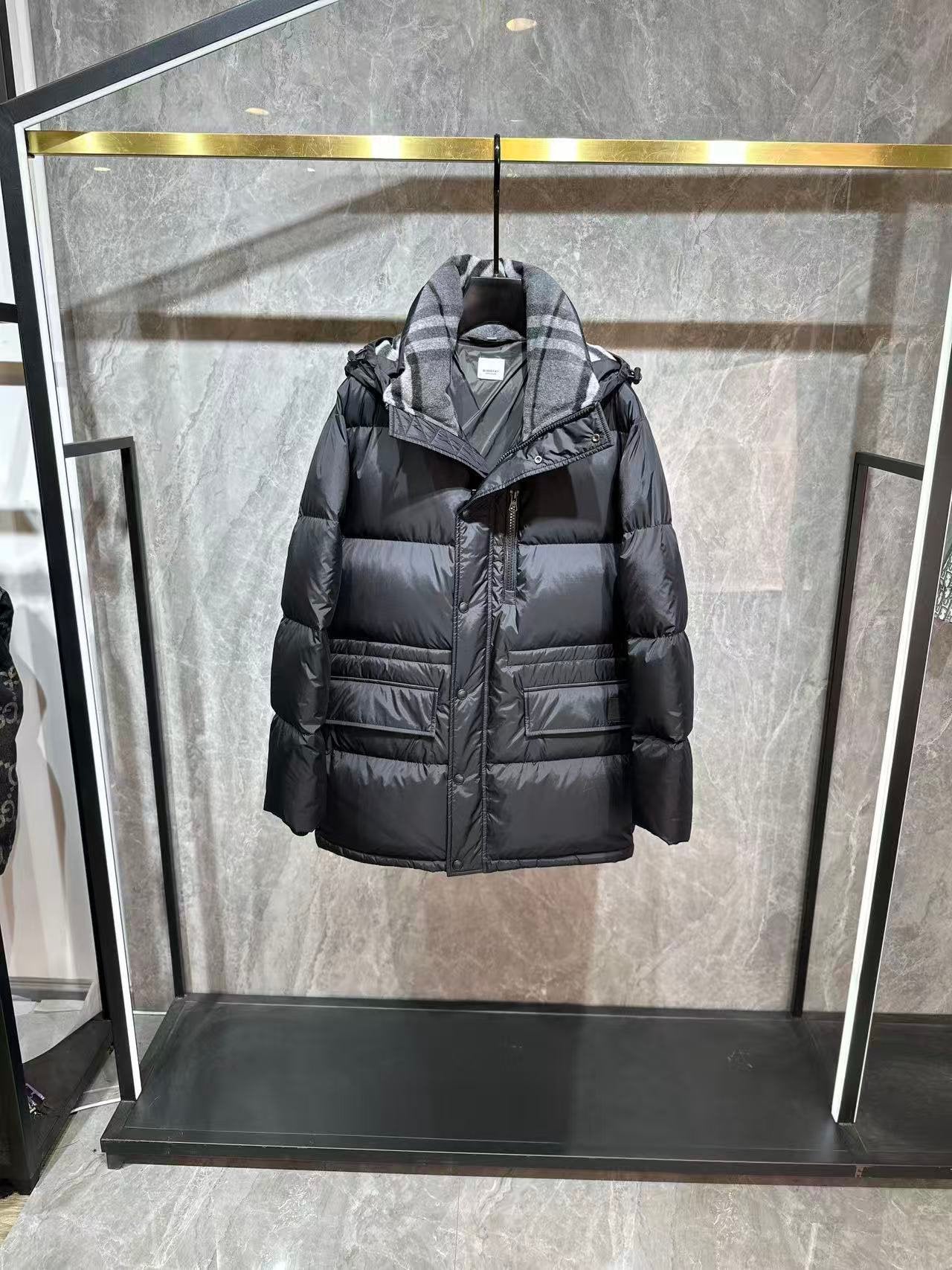 Burberry Haworth Mid Length Down Jacket Black