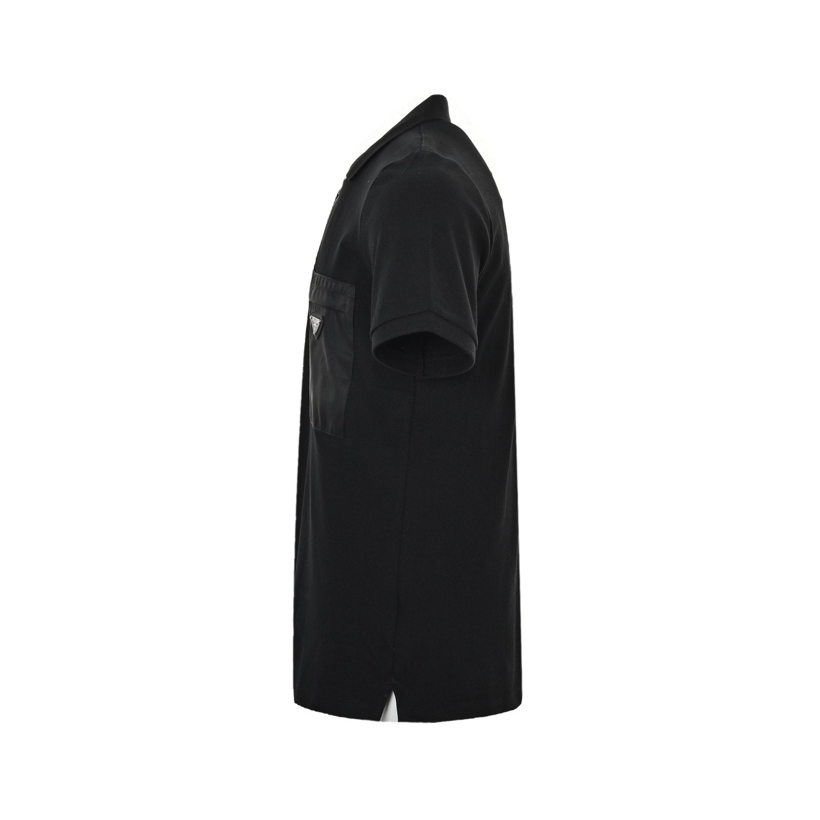 Prada Re-Nylon Pocket Polo Shirt Zip Black