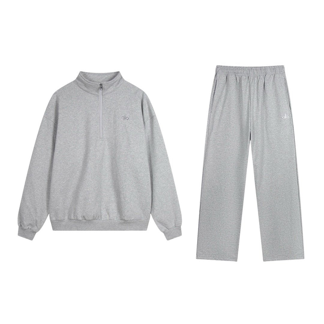 Alo Yoga 1/4 Zip Tracksuit Grey