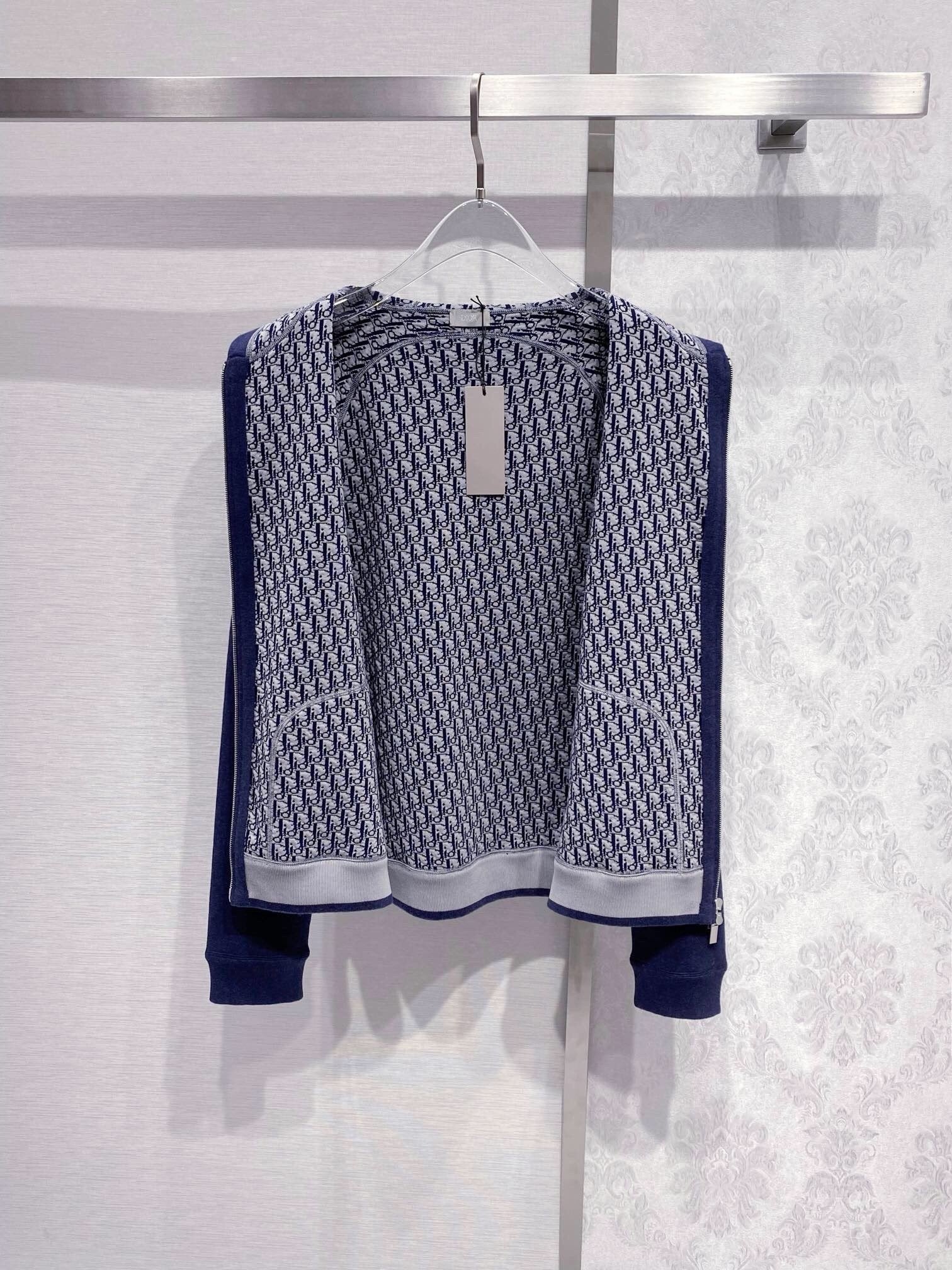 Dior Icon Jacquard Tracksuit Cashmere & Wool Navy Blue