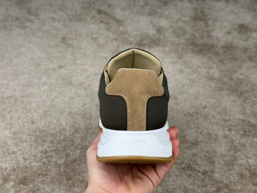 Prada Prax 01 Re-Nylon Beige Green Suede